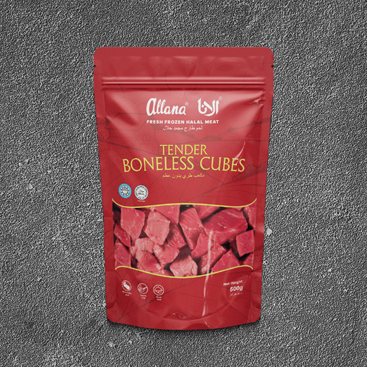 Beef Tender Cubes Frozen Indian 500g
