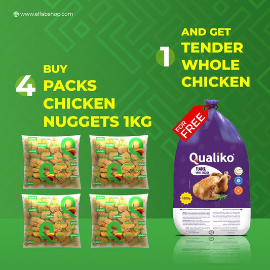 Order 4 Packs of Breaded Chicken Nuggets 1kg- Get FREE CHICKEN 1KG