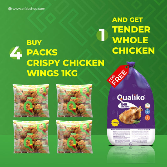 Order 4 Packs of Breaded Crispy Chicken Wings 1kg- Get FREE CHICKEN 1KG