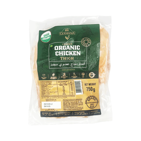 Organic Frozen Chicken Thigh Bone in Skin on 750g